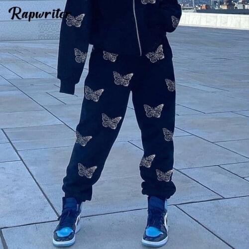 Rhinestone Patchwork Cargo Pants Y2K Women High Waist Sweatpants Trendy Sporting Jogger Pants 2021 Autumn Costume Hot Rapwriter