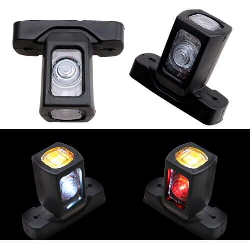 1pair 24v Led Truck Car Trailer Light Caravan Van 3 face Red Amber White 4 LED Side Marker Light Outline Lampexternal Light