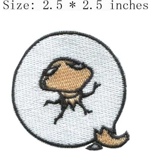 Tadpole Q embroidery patch 2.5"wide DIY lintje borduren/patches floral/water patch
