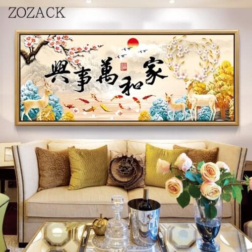 Needlework,DMC,DIY,Cross-Stitch,Full,Embroidery,Kits,Animal,Deer,Elk,Fish Patterns Chinese Cross Stitch Kit Painting On Canvas
