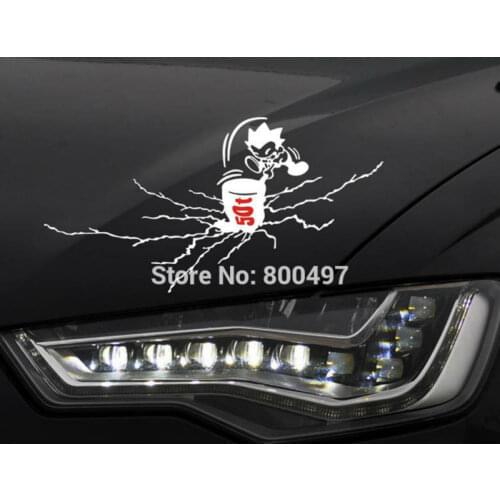 Funny Creative Car Stickers 50t Hammer Beating With Cracks Car Decal for Tesla Toyota Chevrolet Volkswagen VW Hyundai Kia Lada