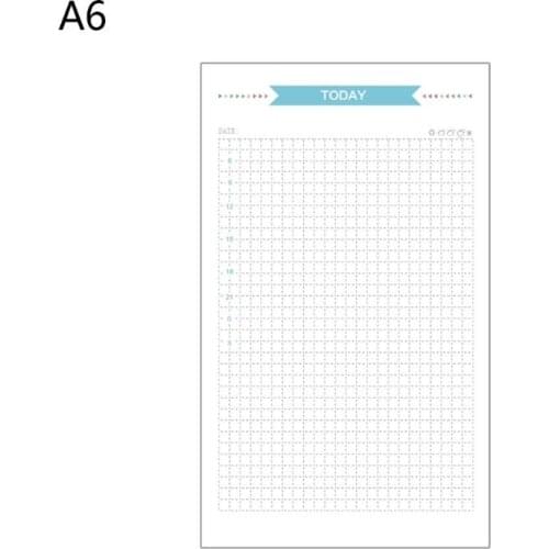 6 Holes Refill Inner Paper Week Month Plan To do List for A6 Loose Leaf Notebook G88D