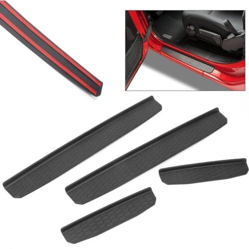 For JEEP WRANGLER JL 4-Door 2018 Car Door Sill Scuff Plate Guards fAutomobile Parts Accessories
