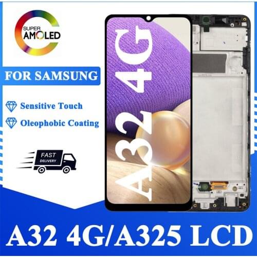 Super Amoled A32 LCD For Samsung Galaxy A32 4G A325 A325F A325M LCD Display Touch Screen Digitizer Assembly Replacement Parts