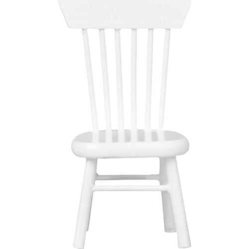 1/12 Dollhouse Miniature Dining Furniture White Wooden Chair