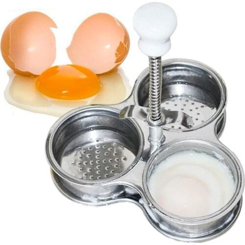 1Pcs Kitchen Egg Poacher Non-stick Food Grade Egg Boiler Stainless Steel Pancake Maker Poached Steamer Cookware with 3 Cups