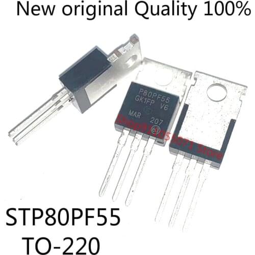 10PCS/LOT P80PF55 STP80PF55 TO-220 55V 80A New spot hot sale