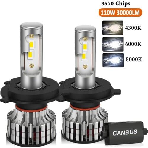 110W 30000LM H4 LED H7 Canbus H1 H8 H9 H11 9005 HB3 9006 HB4 9012 Car LED Light Headlight Turbo Lamp 4300K 6000K 8000K 12V
