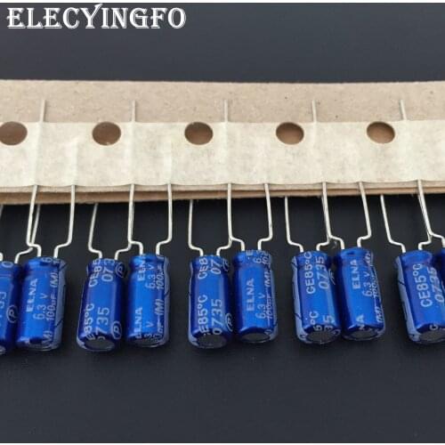 200pcs 100uF 6.3V100UF Japan ELNA RE3 Series 5x11mm 6.3V100uF Audio capacitor
