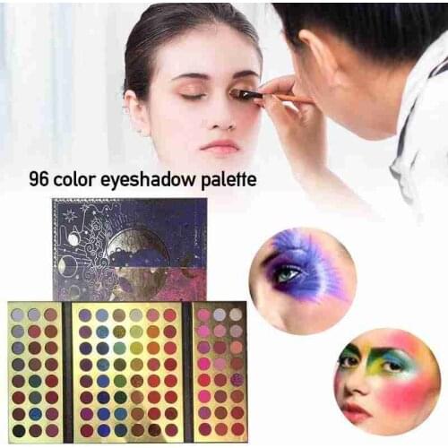 3 In 1 96 Colors Book Eyeshadow Matte Glitter Eyeshadow Palette Shiny Neon Eye Pigments Eyeshadow Powder Makeup Palette
