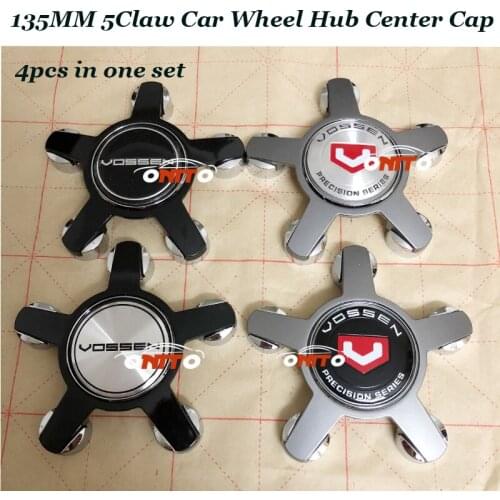 4pcs/set 135MM 5Clips Car Styling Car Covers 5pins Auto Wheel Hub Caps for Vossen 56mm Stickers ABS Label Car Emblem Logo Badge