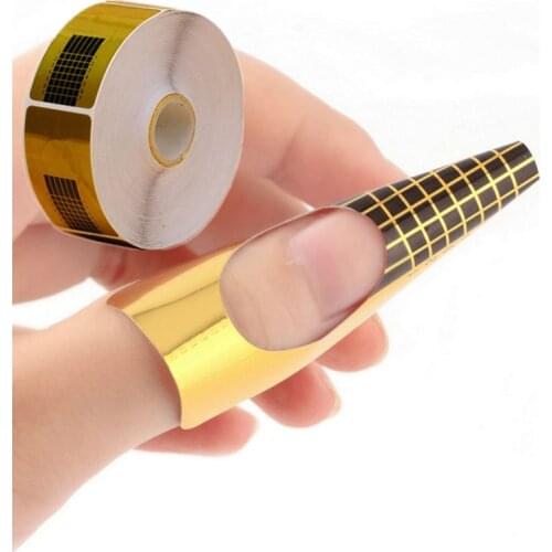 500 pcs Golden french tips Nail Form for nail salon Acrylic Gel polish Extension Free Shipping