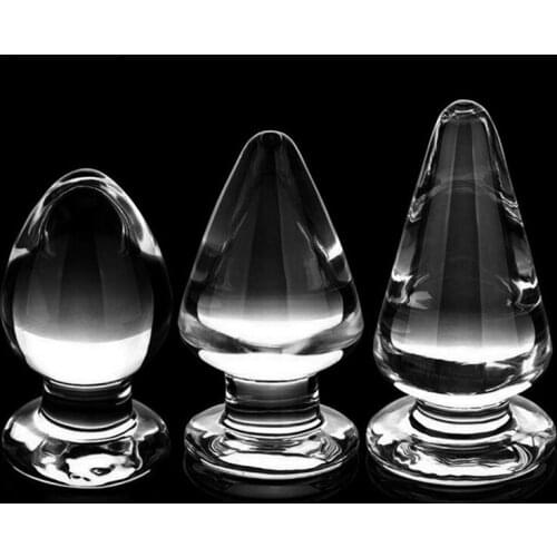 60mm Large Crystal Butt Plug Vagina Ball Big Pyrex Glass Anal Dildo Bead Adult Sex Toys for Women Men Gay Masturbator