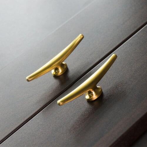 96mm European simple wardrobe door drawer handle American cabinet brass color wardrobe door handle gold kitchen cabinet pull