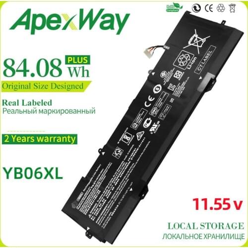 84.08Wh YB06XL New Laptop Battery for HP Spectre x360 15-CH 2018 HSTNN-DB8V YB06084XL HSTNN-DB8H TPN-Q200 928427-271 926372-855