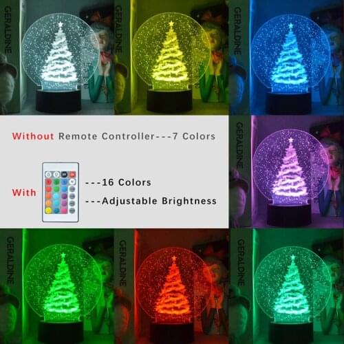 Acrylic 3d lamp Snow scene tree Trees Lights Hanging LED Night Light For Christmas Decoration as Children Baby Birthday Gift