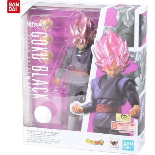 BANDAI Dragon Ball Z S.h.figuarts ZamasuSuper Saiya Goku Blcak Anime Figure Toys PVC Model Action