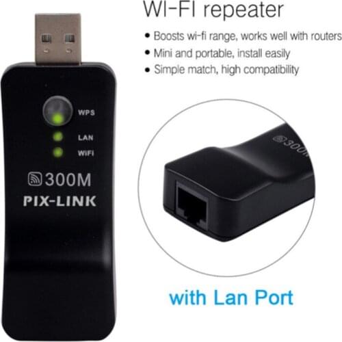 Wireless USB Universal 300Mbps Wifi Adapter RJ-45 Port Ethernet network Bridge Repeater Client for New Smart TV Network Adapter