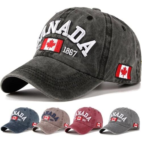 New Spring Mens Baseball Caps For Women Embroidery Canada Maple leaf Cap Retro Casual Streetwear Cotton Casquette Snapback Hat