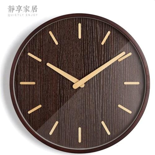Nordic Large Wall Clock Retro Living Room Clocks Wall Home Decor Bedroom Solid Wood Creative Silent Reloj De Pared Vintage Gift