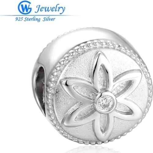 925 Sterling Silver Flower Charm Fit Bracelets Bangles Pendant Bracelet Jewelry missangas para artesanato GW Jewelry X453H4