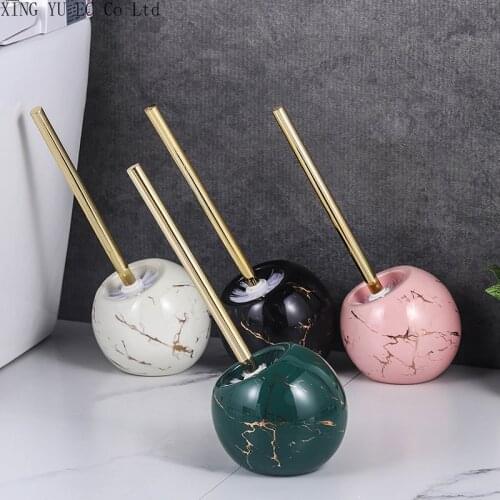 Household Cleaning Tool Toilet Brush Ceramic Marble Base Cleaning Brush Holder Bathroom Accessories Cleaning Tool Toilet Brush