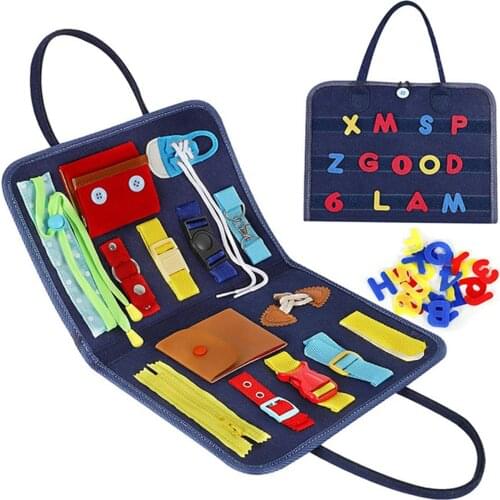 Baby Montessori Busy Board Sensory Toys For Toddlers Autism Early Learning Activities Motor Skills Travel Educational Toys Gift