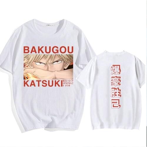 Japanese Anime Bakugou Katsuki Cool My Hero Academia T-Shirt Men Women Cosplay Himiko Toga Men Women Fashion Hip Hop Top Tees