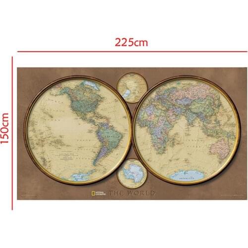 150x225cm Retro Style World Map Non-woven Fun Map Creative Decorative Map For Home Decor