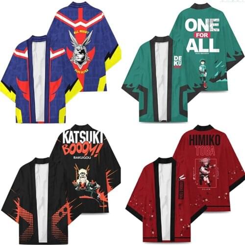 Cosplay Adult My Hero Academia Midoriya Izuku Todoroki Shoto Kimono Cloak Coat Cosplay Costume Anime Kimono Haori Cardigan