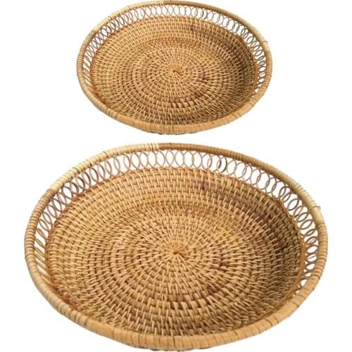 Wicker Basket Handmade Willow Storage Basket Hand-woven Wicker Straw Basket Home Fruit Snack Candy Storage Basket