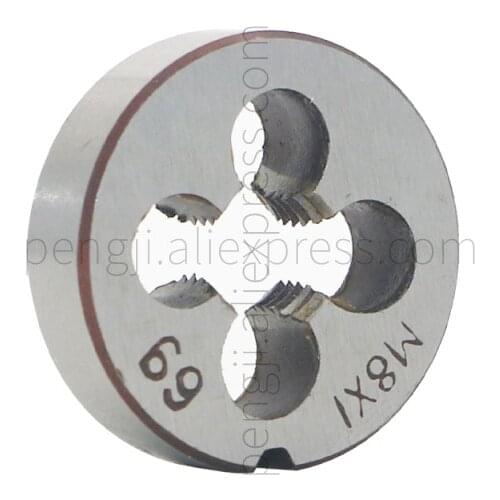 HSS 8mm X 1 Metric Right Hand Round Die, Machine Thread Die M8 X 1mm Pitch for Mold Machining, Alloy Steel Material