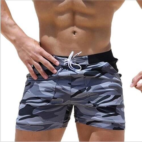 Mens Swimming Trunks Summer Swimming Fitness Shorts Mens Fashion Sports Beachwear Quick-Drying Stretch Beach Pants