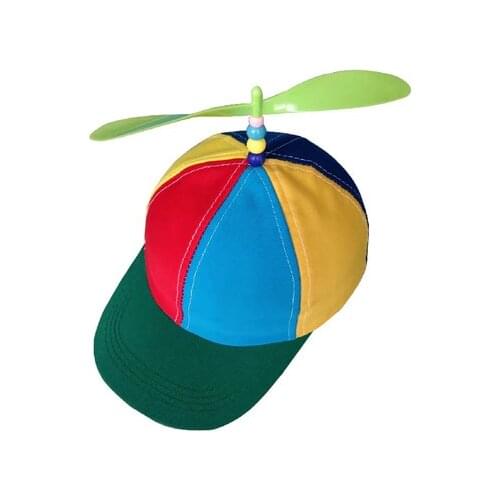 2021 New 3 Sizes Funny Helicopter Propeller Baseball Caps Colorful Patchwork Cap Sun Children Adult Boys Girls Snapback Hat