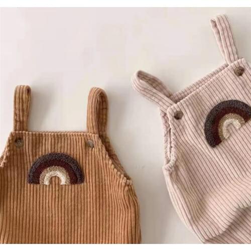 Baby Girls Clothes Spring Newborn Baby Romper Rainbow Corduroy Infant Toddler Girl Boy Romper Baby Jumpsuit Overalls Boys Onesie