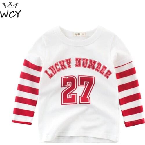 Autumn Long Sleeve T Shirt Striped 2-9T Boys T Shirt Cotton Comfortable O-Neck Camiseta Infantil Handsome Kid Clothes 2021