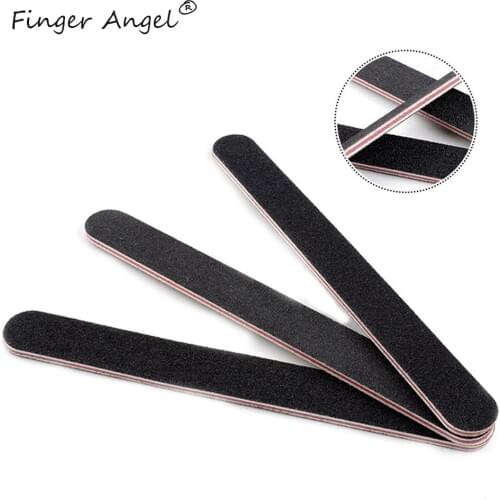 Finger Angel 10pcs/lot Nail File Black Double Side Nail Art Sanding Buffer Block Pedicure Manicure Buffing Polish Beauty Tools