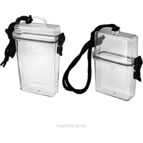 Transparent Waterproof Clear Cigarette Case Box Neck-hung Portable Plastic Lipstick Lighter Card Storage Box Holder O21 Dropship