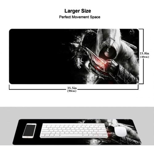 Assassins Creed Rubber Mouse Durable Desktop Mousepad Large Mouse Pad Anti-slip Natural Rubber with Locking Edge Gaming Mouse