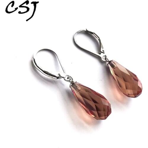 Zultanite Earring Sterling 925 Silver Water Drop 8*17MM Created Sultanite Diaspore Fine Jewelry for Women Wedding Party Gift