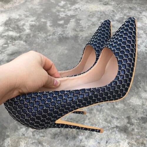 Scale 12cm high heel sexy shallow pointed toe shoes party shoes wedding banquet shoes bridal shoes BM015 CHENSIR9