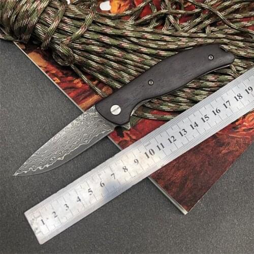 HS Tools Damascus Steel folding Knife Dalbergia spp Handle Knife fixed knife survival knife camping rescue knife