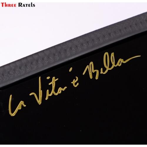 Three RatelsMT-047# 23*120mm La Vita E Bella Life Is Beautiful In Italian Metal Golden Nickel Car Sticker Auto Car Stickers