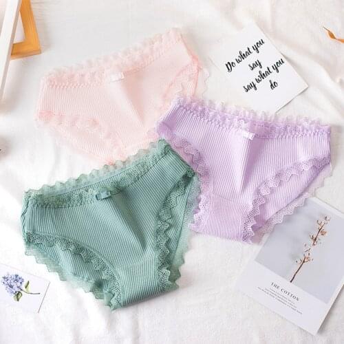 1PCs Leak Proof Menstrual Period Panties Ladies Underwear Women Cotton Middle Waist Girls Flower Lace Female Briefs Panties