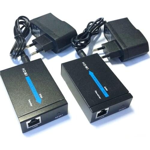 HDMI-compatible Extender Signal Amplifier HDMI-compatible To RJ45 Single Network Cable Transmission 60 Meters
