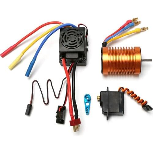 Waterproof B3650 4300KV brushless motor 60A ESC metal servo assembly set For WLtoys 12423 12428-ABC Quality RC Car Parts