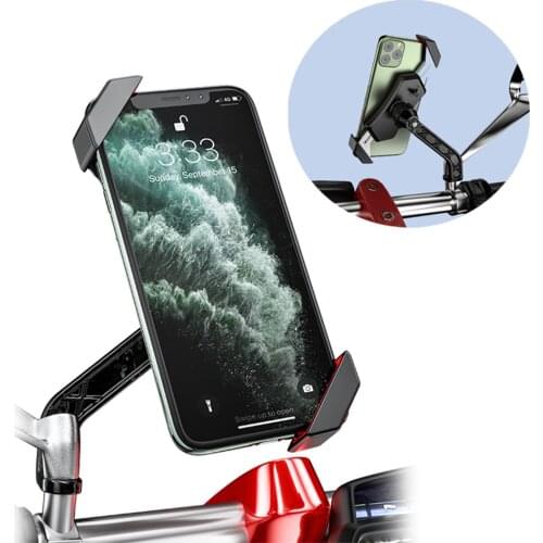 VODOOL Motorcycle Bicycle Bike Phone Navigation Holder Support handlebar Rearview Mirror Mount Clip Bracket for Mobile CellPhone