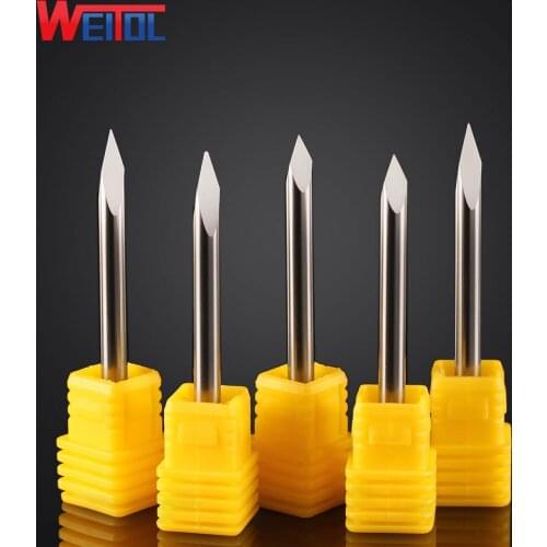 Weitol 3A 1 pc degree 30 4 mm Carbide Carving Cutters CNC Router Tools Precise Flat Bottom Engraving Bits