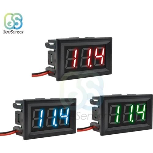 0.56 inch LED Digital Voltmeter AC 70-500V Vehicles Motor 2 Wire Volt Voltage Panel Meter Blue Red Green LED Voltmeter 110V 220V