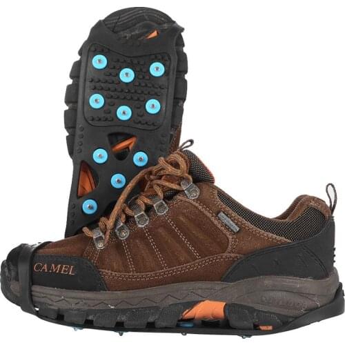 1 Pair 11 Studs Crampons Spikes Anti Slip Climbing Grips Cleat Crampons Anti-Skid Ice Snow Grips Shoes Covers Size S-XL